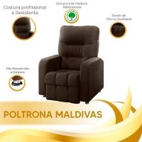Poltrona Do Papai Reclinável Maldivas Suede Marrom Chocolate Speciale Home Marrom Chocolate