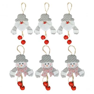 Kit 6 Pelúcias Pendente Guizo Papai Noel E Boneco Neve Cinza