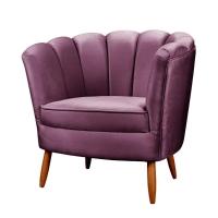 Poltrona Ariel Petala Decorativa Com Pés De Madeira Speciale Home Roxo