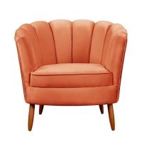 Poltrona Ariel Petala Decorativa Com Pés De Madeira Speciale Home Terracota - 1