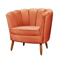 Poltrona Ariel Petala Decorativa Com Pés De Madeira Speciale Home Terracota