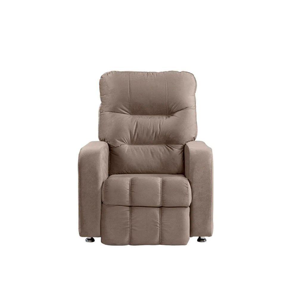Poltrona Do Papai Reclinável Maldivas Suede Bege Marfim Speciale Home Bege Marfim - 9
