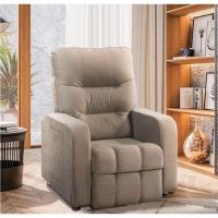 Poltrona Do Papai Reclinável Maldivas Suede Bege Marfim Speciale Home Bege Marfim - 3