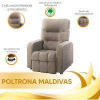 Poltrona Do Papai Reclinável Maldivas Suede Bege Marfim Speciale Home Bege Marfim