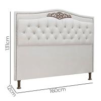 Conjunto Cabeceira E Calçadeira Holanda 1,60 Cm Linho Speciale Home Branco