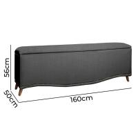 Conjunto Cabeceira E Calçadeira Holanda 1,60 Cm Linho Speciale Home Trovão - 3