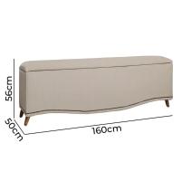 Conjunto Cabeceira E Calçadeira Holanda 1,60 Cm Linho Speciale Home Capuccino - 3