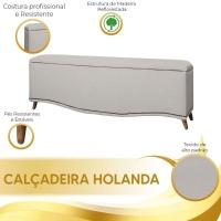 Conjunto Cabeceira E Calçadeira Holanda 1,60 Cm Linho Speciale Home Capuccino - 6
