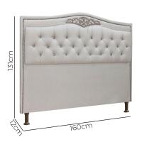 Conjunto Cabeceira E Calçadeira Holanda 1,60 Cm Linho Speciale Home Carvalho - 5