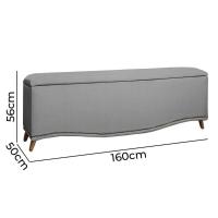 Conjunto Cabeceira E Calçadeira Holanda 1,60 Cm Linho Speciale Home Grafite - 6