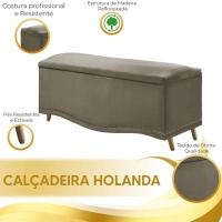 Conjunto Cabeceira E Calçadeira Holanda 1,95 Cm Veludo Speciale Home Marrom Castor - 3