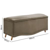 Conjunto Cabeceira E Calçadeira Holanda 1,95 Cm Veludo Speciale Home Marrom Castor - 5