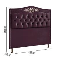 Conjunto Cabeceira E Calçadeira Holanda 1,95 Cm Veludo Speciale Home Roxo - 3
