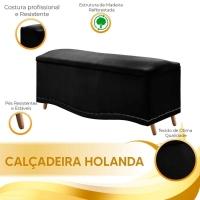 Conjunto Cabeceira E Calçadeira Holanda 90cm Veludo 2.0 Speciale Home Preto - 5