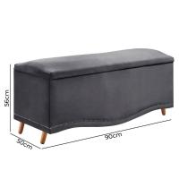 Conjunto Cabeceira E Calçadeira Holanda 90cm Veludo 2.0 Speciale Home Cinza Chumbo