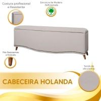 Conjunto Cabeceira E Calçadeira Holanda 140cm Linho Speciale Home Carvalho - 7