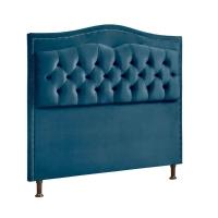 Cabeceira Estofada Holanda 1,60 2.0 Queen Veludo Speciale Home Azul - 1