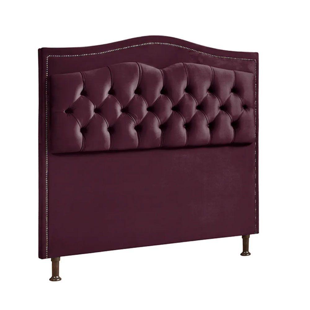 Cabeceira Estofada Holanda 1,60 2.0 Queen Veludo Speciale Home Roxo - 1