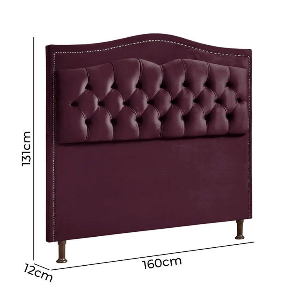 Cabeceira Estofada Holanda 1,60 2.0 Queen Veludo Speciale Home Roxo - 3