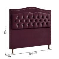 Cabeceira Estofada Holanda 1,60 2.0 Queen Veludo Speciale Home Roxo - 3