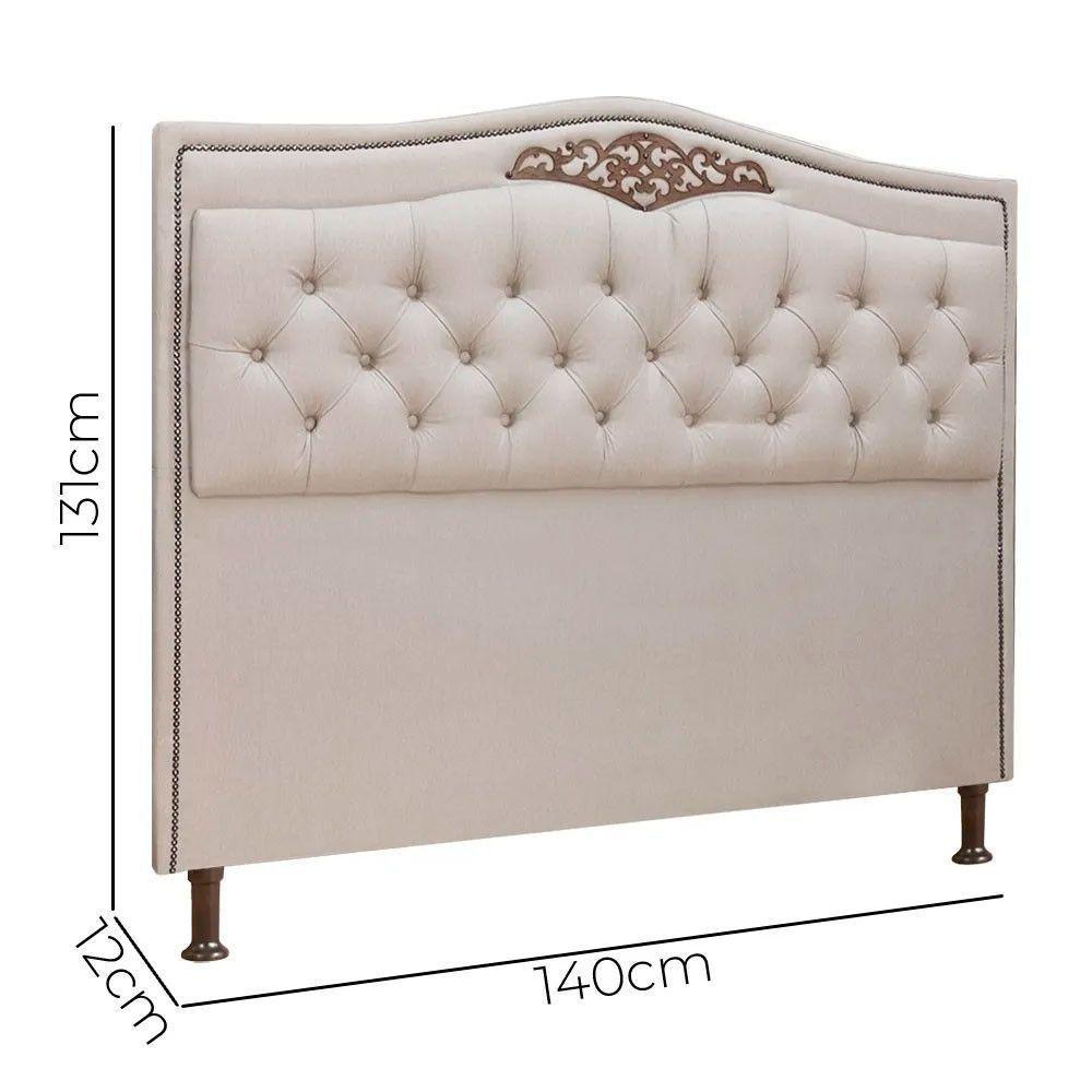 Conjunto Cabeceira E Calçadeira Holanda 140cm Linho Speciale Home Capuccino - 6