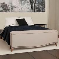 Conjunto Cabeceira E Calçadeira Holanda 140cm Linho Speciale Home Capuccino - 2