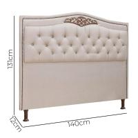 Conjunto Cabeceira E Calçadeira Holanda 140cm Linho Speciale Home Capuccino - 6
