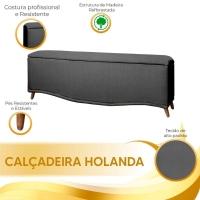 Conjunto Cabeceira E Calçadeira Holanda 140cm Linho Speciale Home Trovão