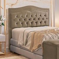 Cabeceira Estofada Holanda 1,60 2.0 Queen Veludo Speciale Home Marrom Castor