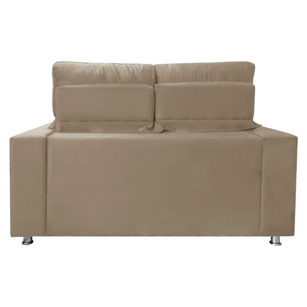 Sofá Retrátil E Reclinável 2 Lugares Londres 1.60cm Com Molas Suede Speciale Home Bege - 3