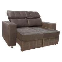 Sofá Retrátil E Reclinável 2 Lugares Londres 1.60cm Com Molas Suede Speciale Home Marrom - 2