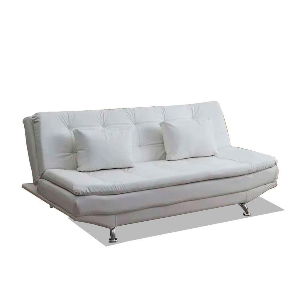 Sofá Cama Valencia 3 Lugares Reclinável Material Sintético Branco Speciale Home Branco - 1