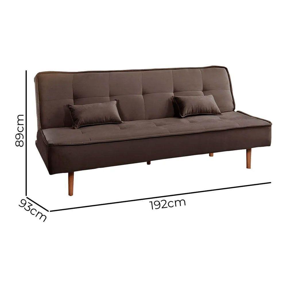 Sofá Cama Silver 3 Lugares Reclinável Suede Marrom Café 1,92 Speciale Home Marrom Café - 5