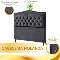 Conjunto Cabeceira E Calçadeira Holanda 140cm Veludo 2.0 Speciale Home Cinza Chumbo - 5