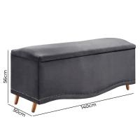 Conjunto Cabeceira E Calçadeira Holanda 140cm Veludo 2.0 Speciale Home Cinza Chumbo - 6