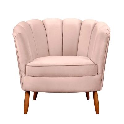 Poltrona Ariel Petala Decorativa Com Pés De Madeira Speciale Home Rose