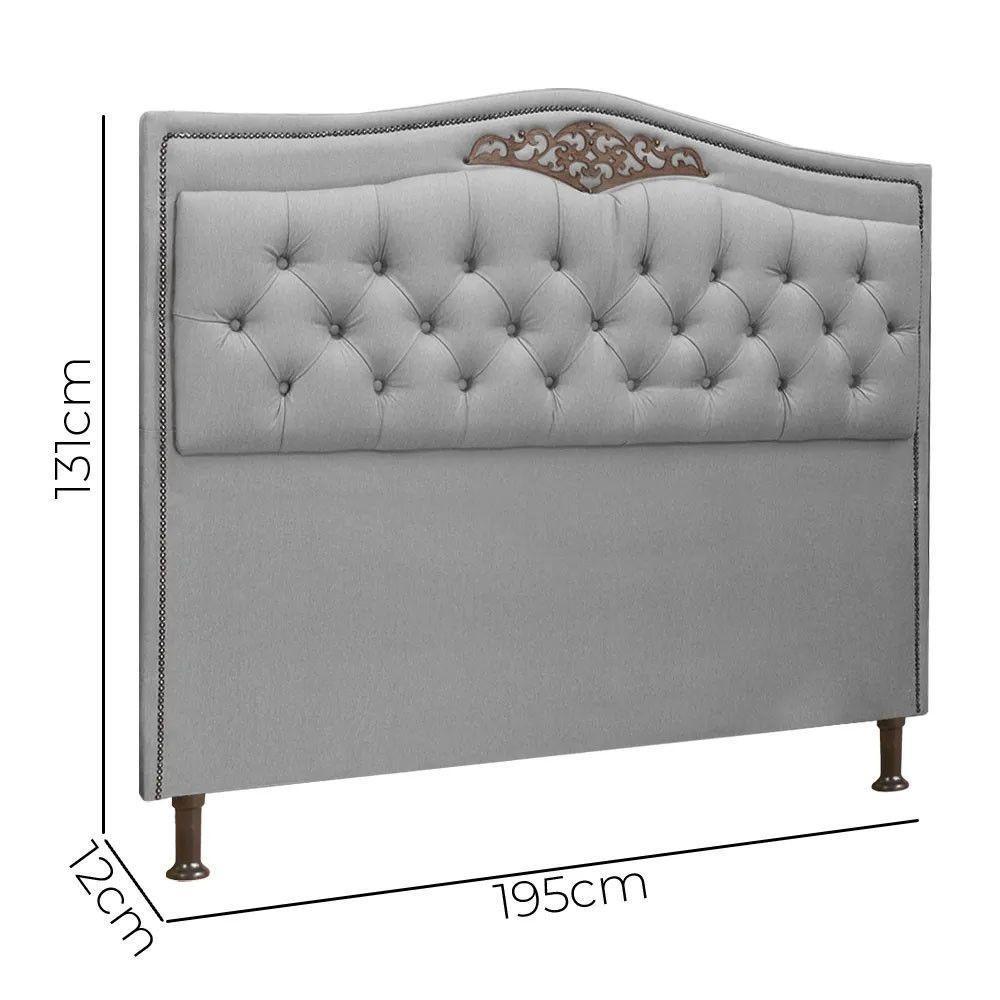 Conjunto Cabeceira E Calçadeira Holanda 1,95 Cm Linho Speciale Home Grafite - 4