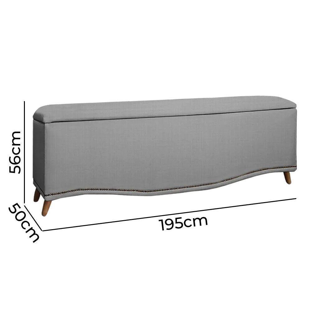 Conjunto Cabeceira E Calçadeira Holanda 1,95 Cm Linho Speciale Home Grafite - 6