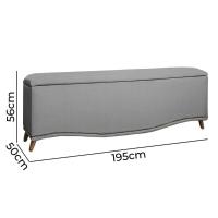 Conjunto Cabeceira E Calçadeira Holanda 1,95 Cm Linho Speciale Home Grafite - 6