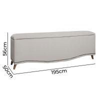 Conjunto Cabeceira E Calçadeira Holanda 1,95 Cm Linho Speciale Home Carvalho - 6