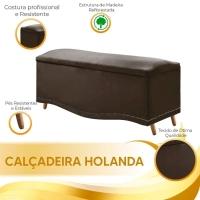 Conjunto Cabeceira E Calçadeira Holanda 140cm Veludo Speciale Home Marrom Chocolate