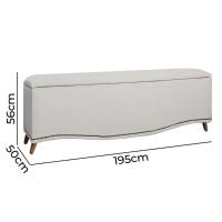 Conjunto Cabeceira E Calçadeira Holanda 1,95 Cm Linho Speciale Home Branco