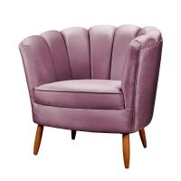 Poltrona Ariel Petala Decorativa Com Pés De Madeira Speciale Home Lilás - 5