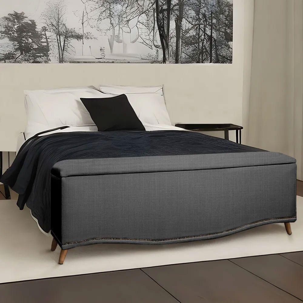 Conjunto Cabeceira E Calçadeira Holanda 1,95 Cm Linho Speciale Home Trovão - 2