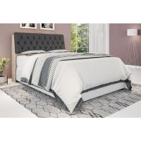 Cabeceira Box Queen 1,58 Isis Amarula Com Capitonê Preto - Framar Móveis - 2