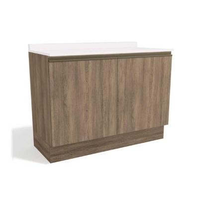 Balcão de Cozinha Maxxi G745 2 Portas c/Tampo 120cm Nogal/Branco - Kappesberg