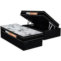 Cama Box Baú Solteiro: Colchão Anatômico Polar D28 / EP Orthoface Firme + Base CRC Suede Black(88x188) - 1