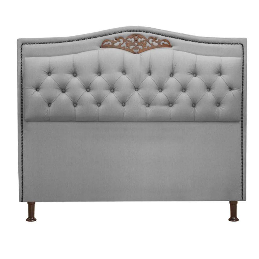 Cabeceira Estofada Holanda 1,40 Casal Linho Speciale Home Grafite - 3