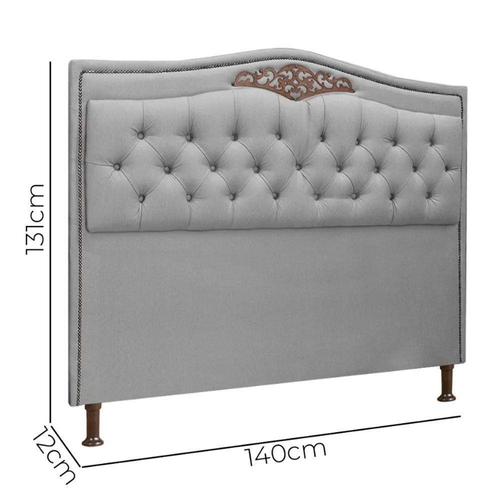 Cabeceira Estofada Holanda 1,40 Casal Linho Speciale Home Grafite - 6