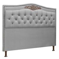 Cabeceira Estofada Holanda 1,40 Casal Linho Speciale Home Grafite - 1